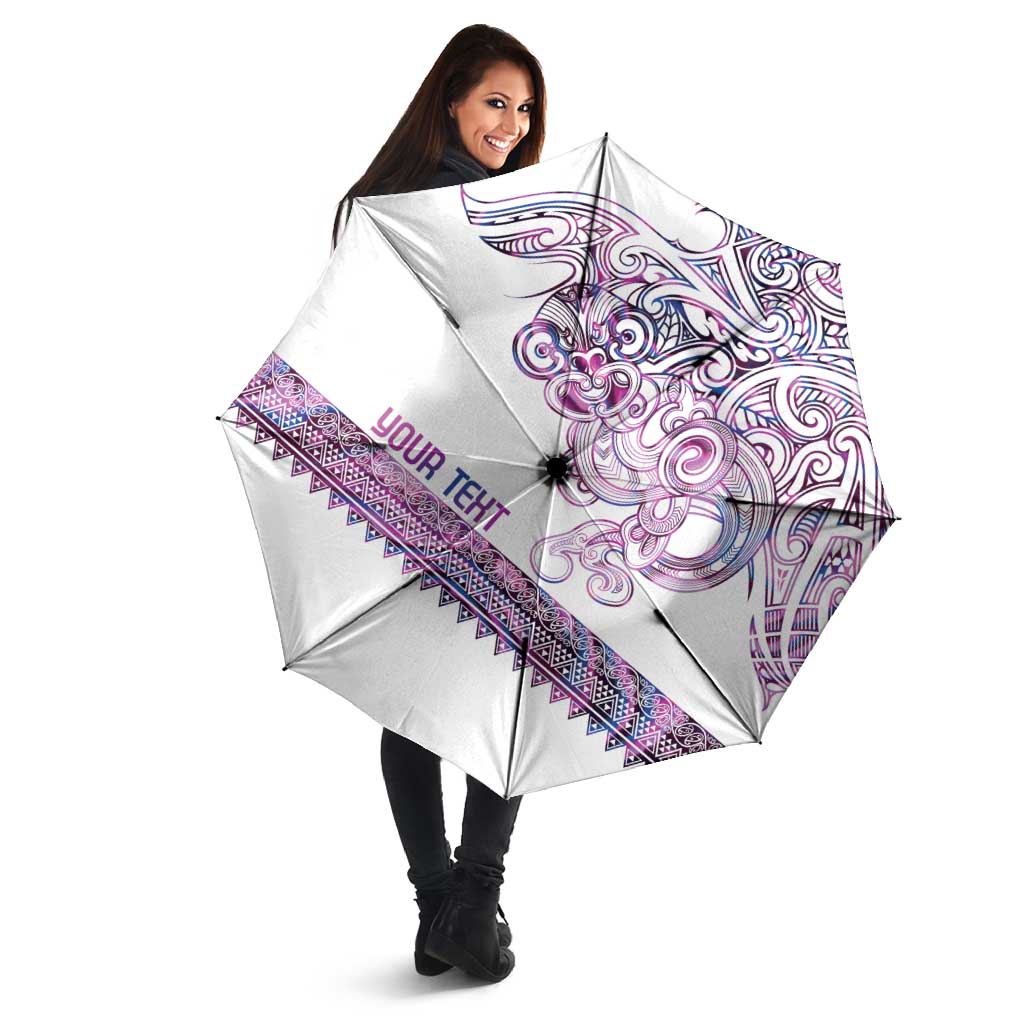 Mawhero Paua shell Kowhaiwhai Taniko Personalised Umbrella Taniwha Maori Tribal Style LT9 - Polynesian Pride