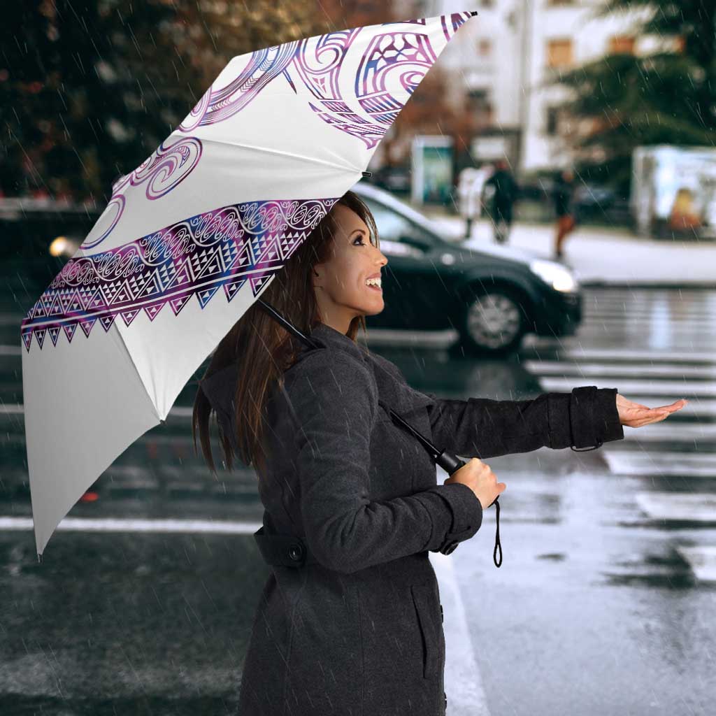 Mawhero Paua shell Kowhaiwhai Taniko Personalised Umbrella Taniwha Maori Tribal Style LT9 - Polynesian Pride