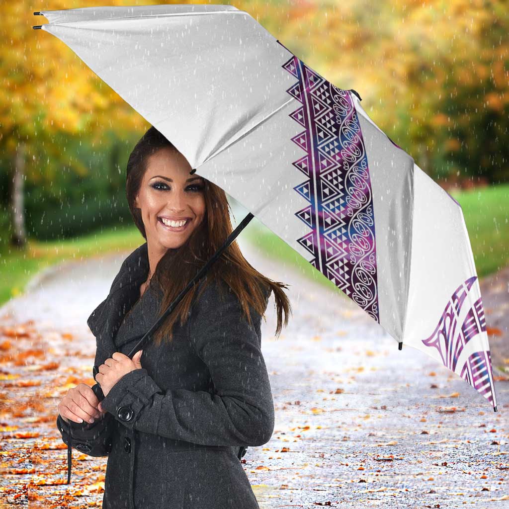Mawhero Paua shell Kowhaiwhai Taniko Personalised Umbrella Taniwha Maori Tribal Style LT9 - Polynesian Pride