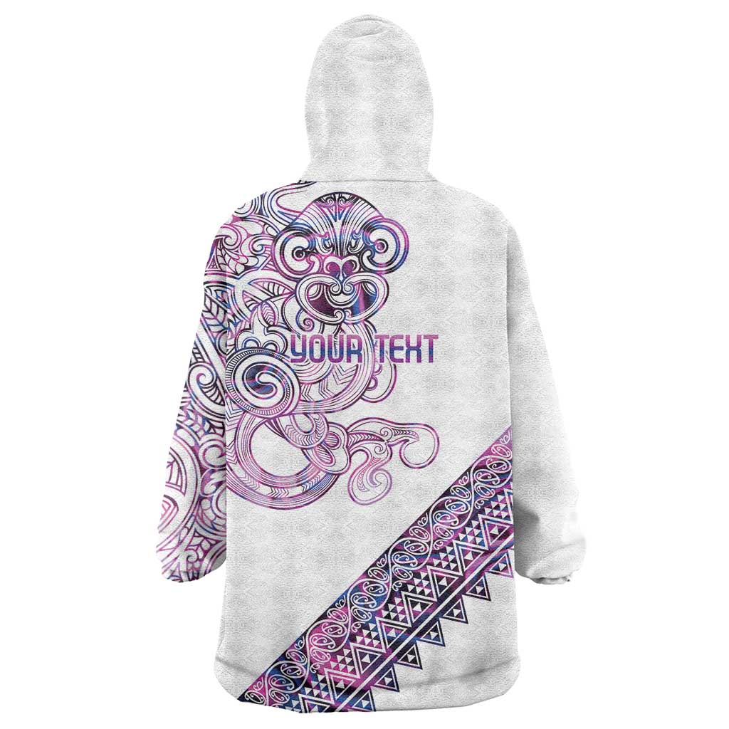 Mawhero Paua shell Kowhaiwhai Taniko Personalised Wearable Blanket Hoodie Taniwha Maori Tribal Style LT9 - Polynesian Pride