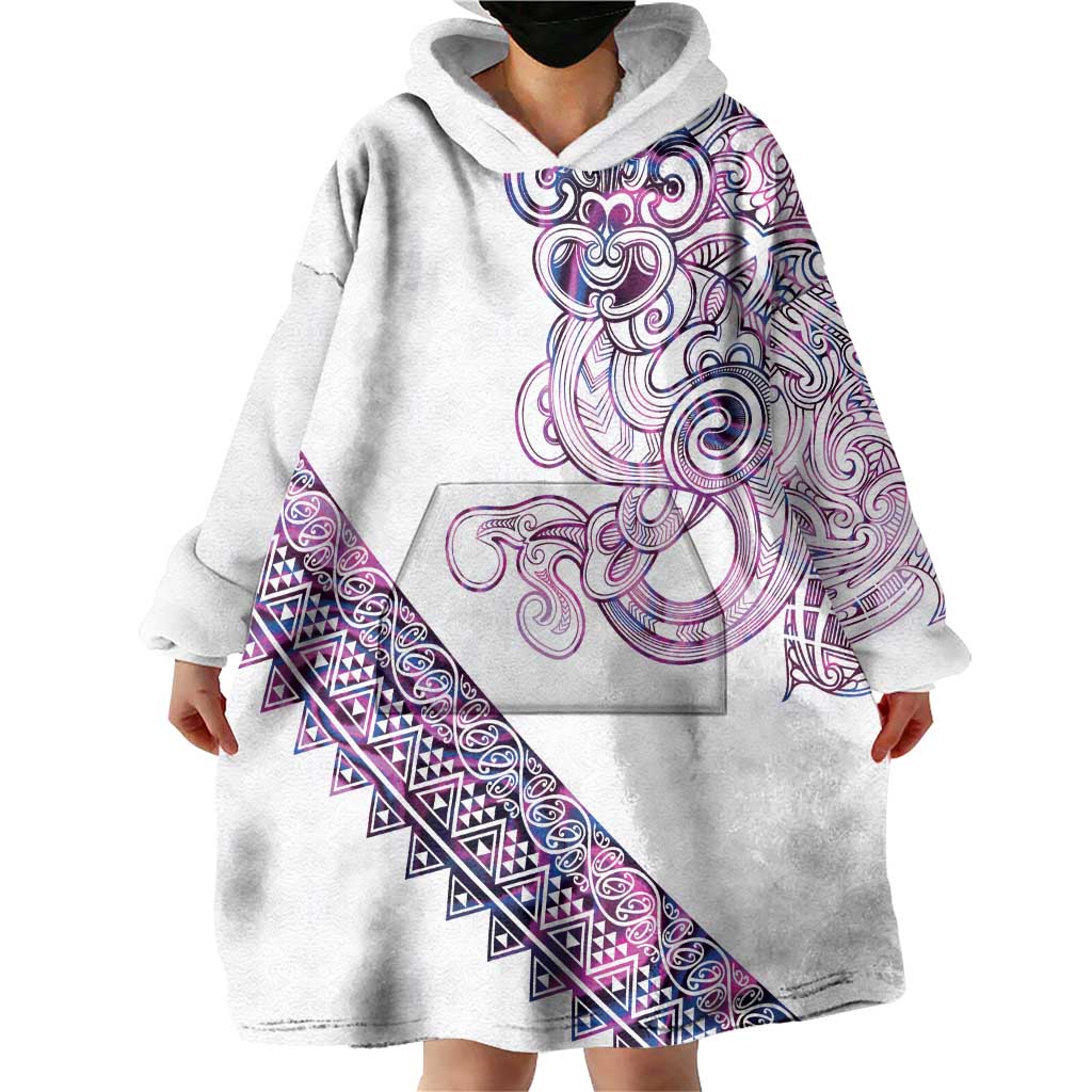 Mawhero Paua shell Kowhaiwhai Taniko Personalised Wearable Blanket Hoodie Taniwha Maori Tribal Style LT9 - Polynesian Pride