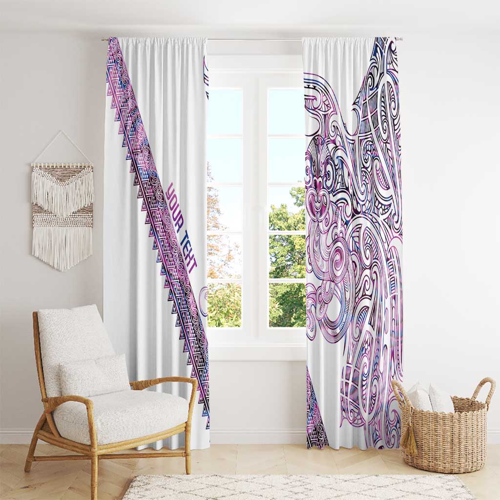 Mawhero Paua shell Kowhaiwhai Taniko Personalised Window Curtain Taniwha Maori Tribal Style