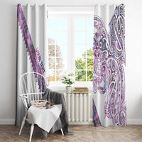 Mawhero Paua shell Kowhaiwhai Taniko Personalised Window Curtain Taniwha Maori Tribal Style
