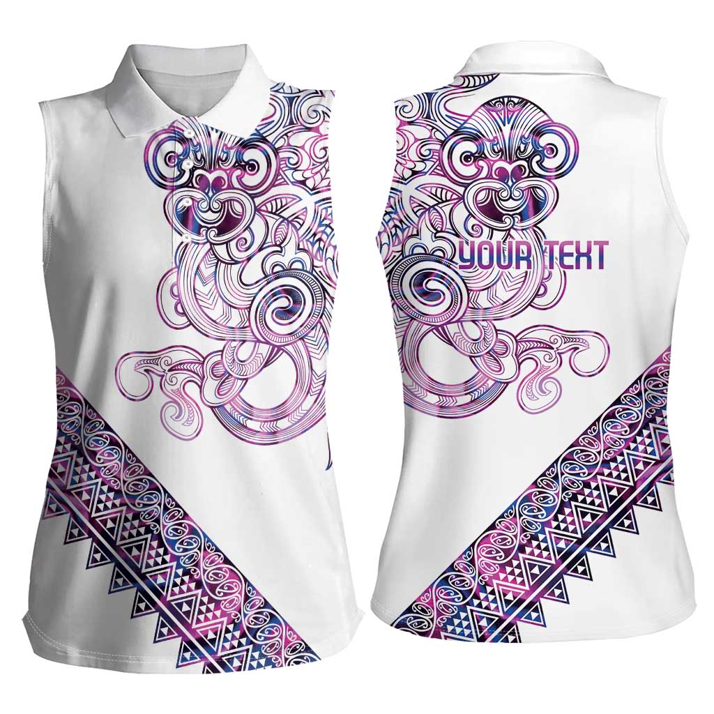 Mawhero Paua shell Kowhaiwhai Taniko Personalised Women Sleeveless Polo Shirt Taniwha Maori Tribal Style LT9 - Polynesian Pride