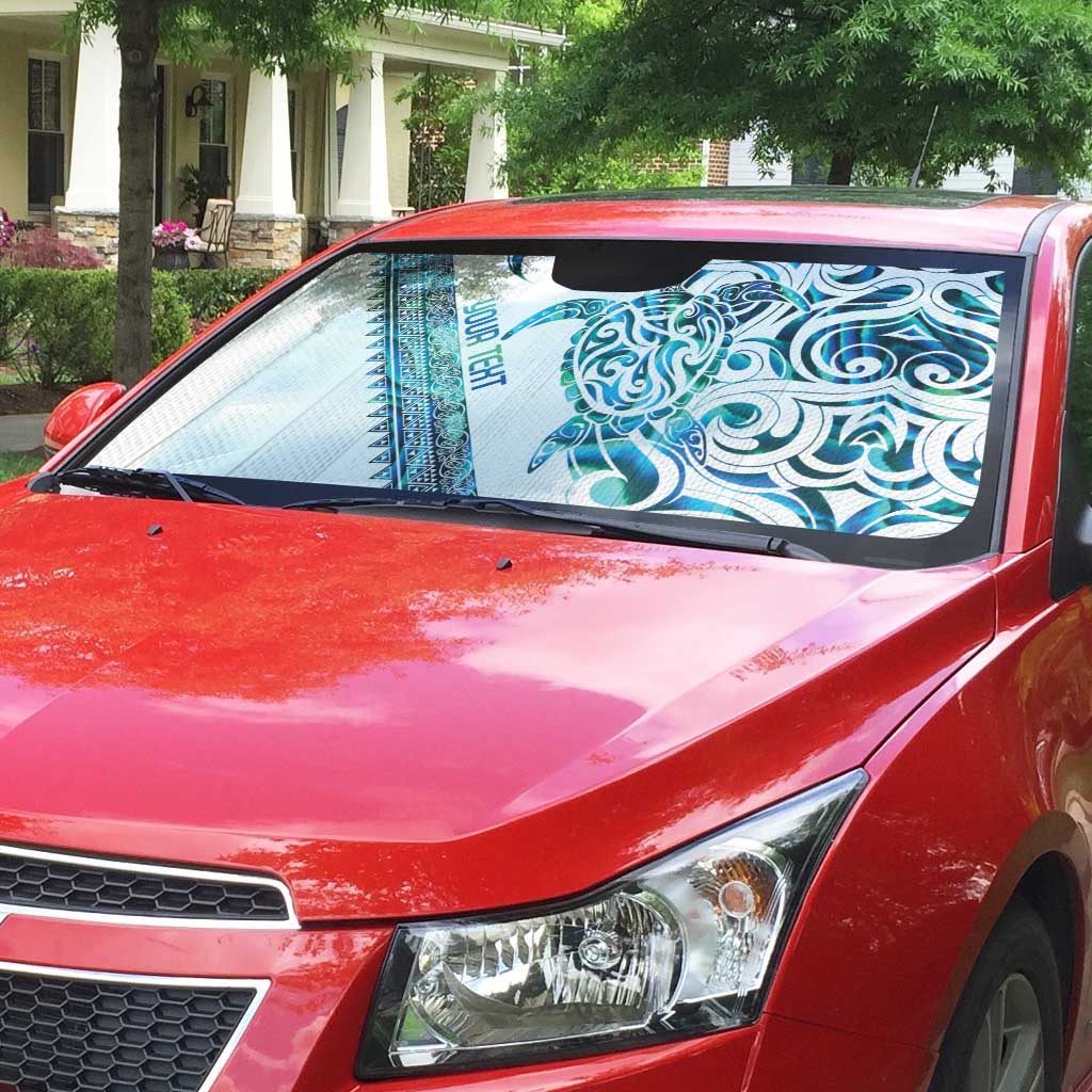 Kahui Whetu Paua shell Kowhaiwhai Taniko Personalised Auto Sun Shade Turtle Tattoo Maori Tribal Style