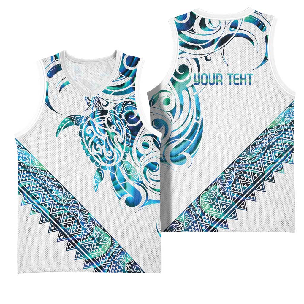 Kahui Whetu Paua shell Kowhaiwhai Taniko Personalised Basketball Jersey Turtle Tattoo Maori Tribal Style LT9 - Polynesian Pride