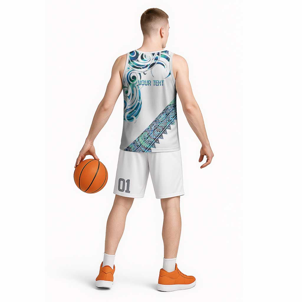 Kahui Whetu Paua shell Kowhaiwhai Taniko Personalised Basketball Jersey Turtle Tattoo Maori Tribal Style LT9 - Polynesian Pride