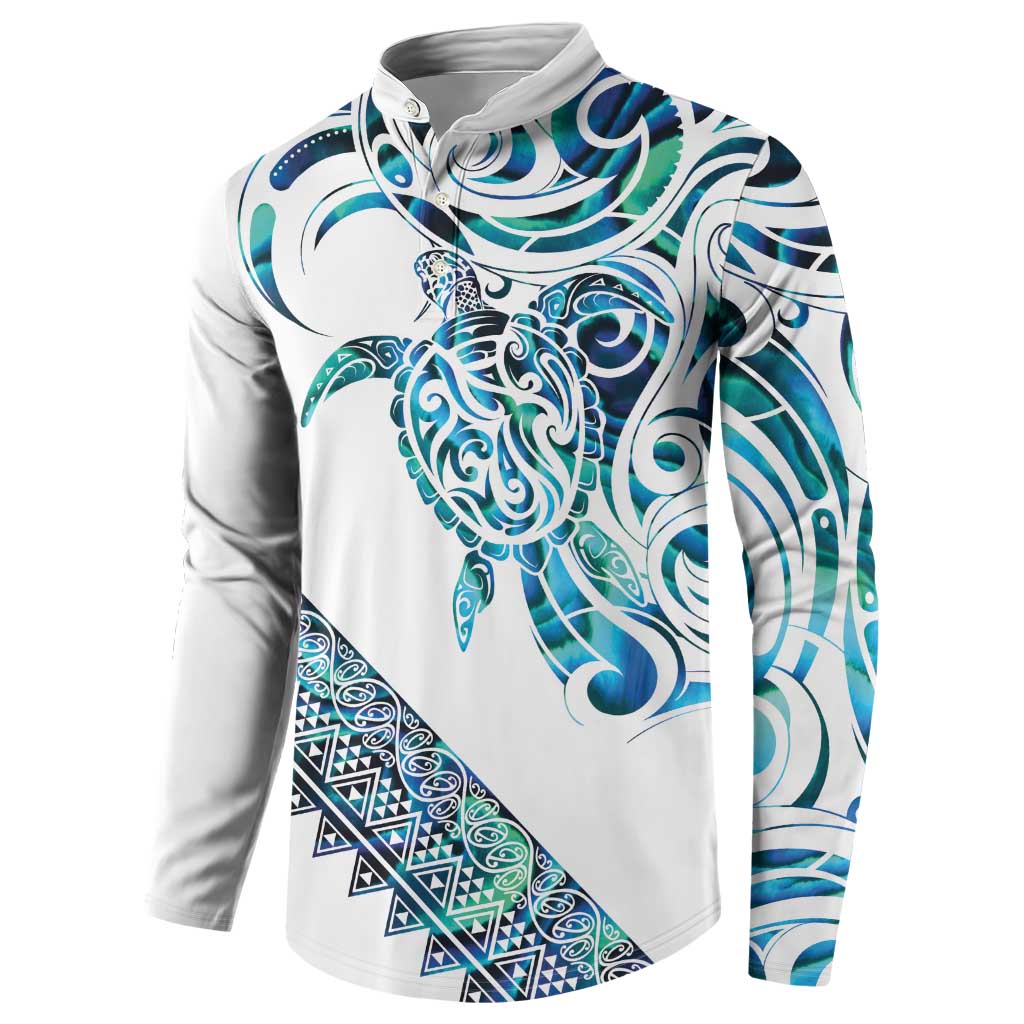 Kahui Whetu Paua shell Kowhaiwhai Taniko Personalised Button Sweatshirt Turtle Tattoo Maori Tribal Style