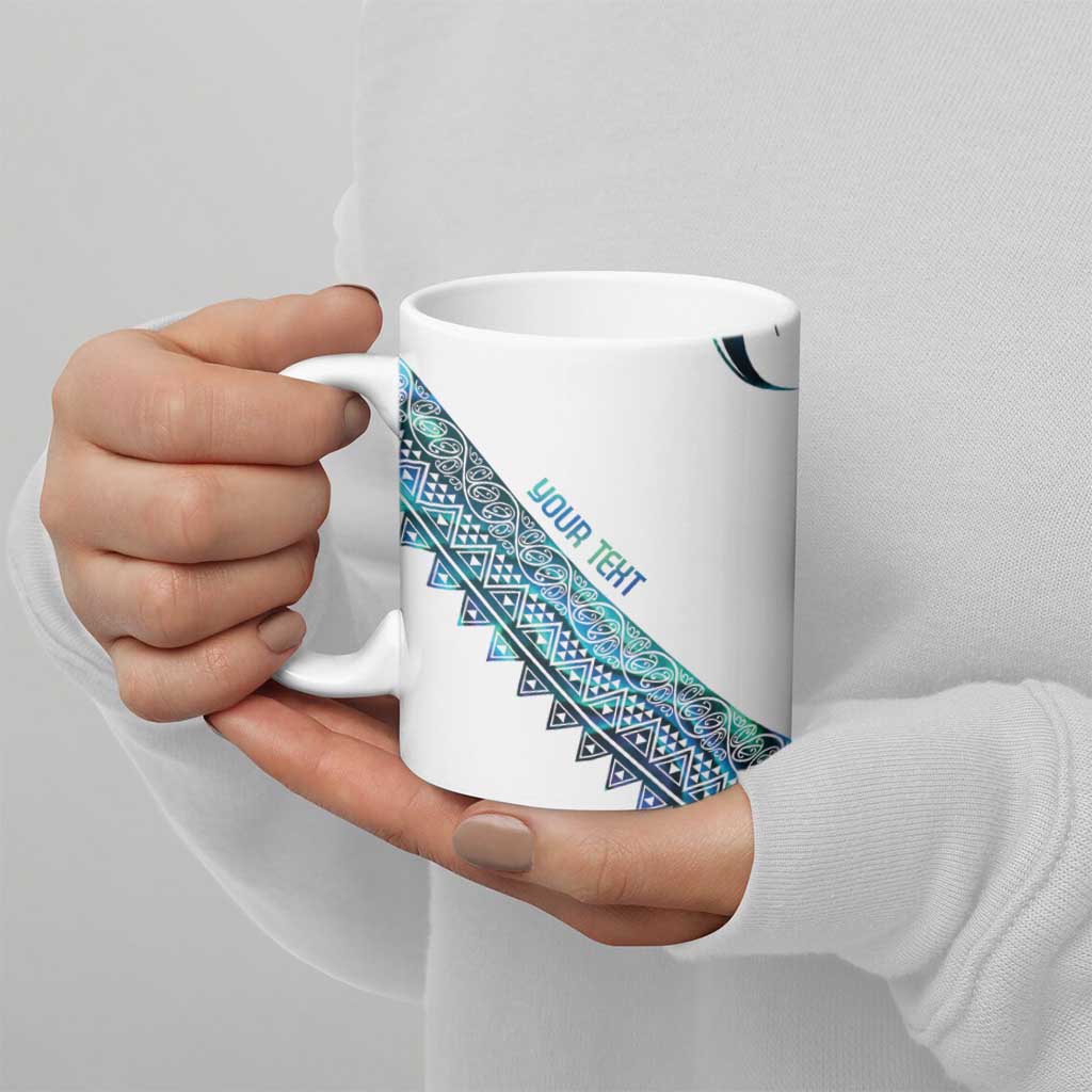 Kahui Whetu Paua shell Kowhaiwhai Taniko Personalised Ceramic Mug Turtle Tattoo Maori Tribal Style