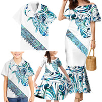 Kahui Whetu Paua shell Kowhaiwhai Taniko Personalised Family Matching Mermaid Dress and Hawaiian Shirt Turtle Tattoo Maori Tribal Style LT9 - Polynesian Pride