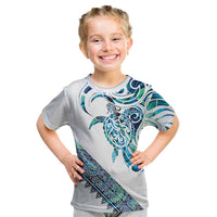 Kahui Whetu Paua shell Kowhaiwhai Taniko Personalised Kid T Shirt Turtle Tattoo Maori Tribal Style
