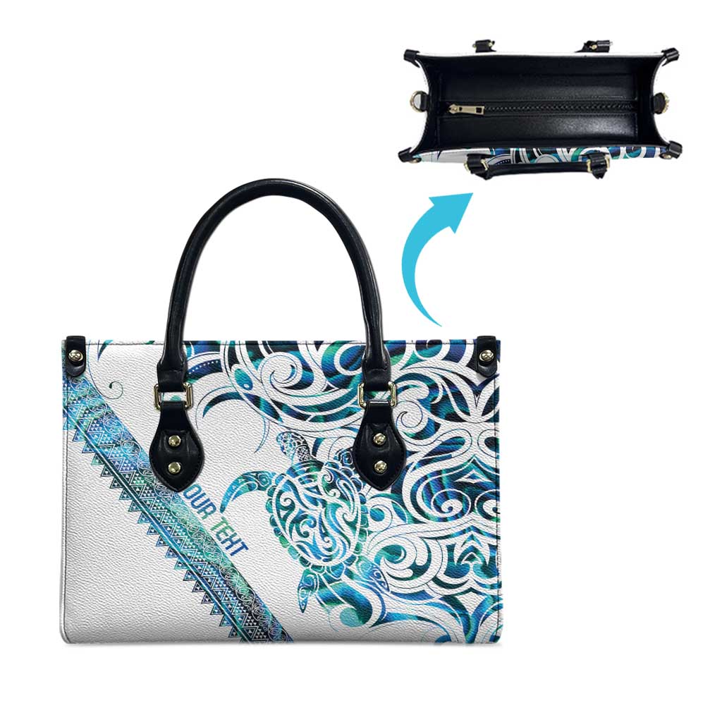 Kahui Whetu Paua shell Kowhaiwhai Taniko Personalised Leather Bag Turtle Tattoo Maori Tribal Style