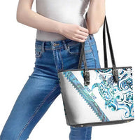 Kahui Whetu Paua shell Kowhaiwhai Taniko Personalised Leather Tote Bag Turtle Tattoo Maori Tribal Style