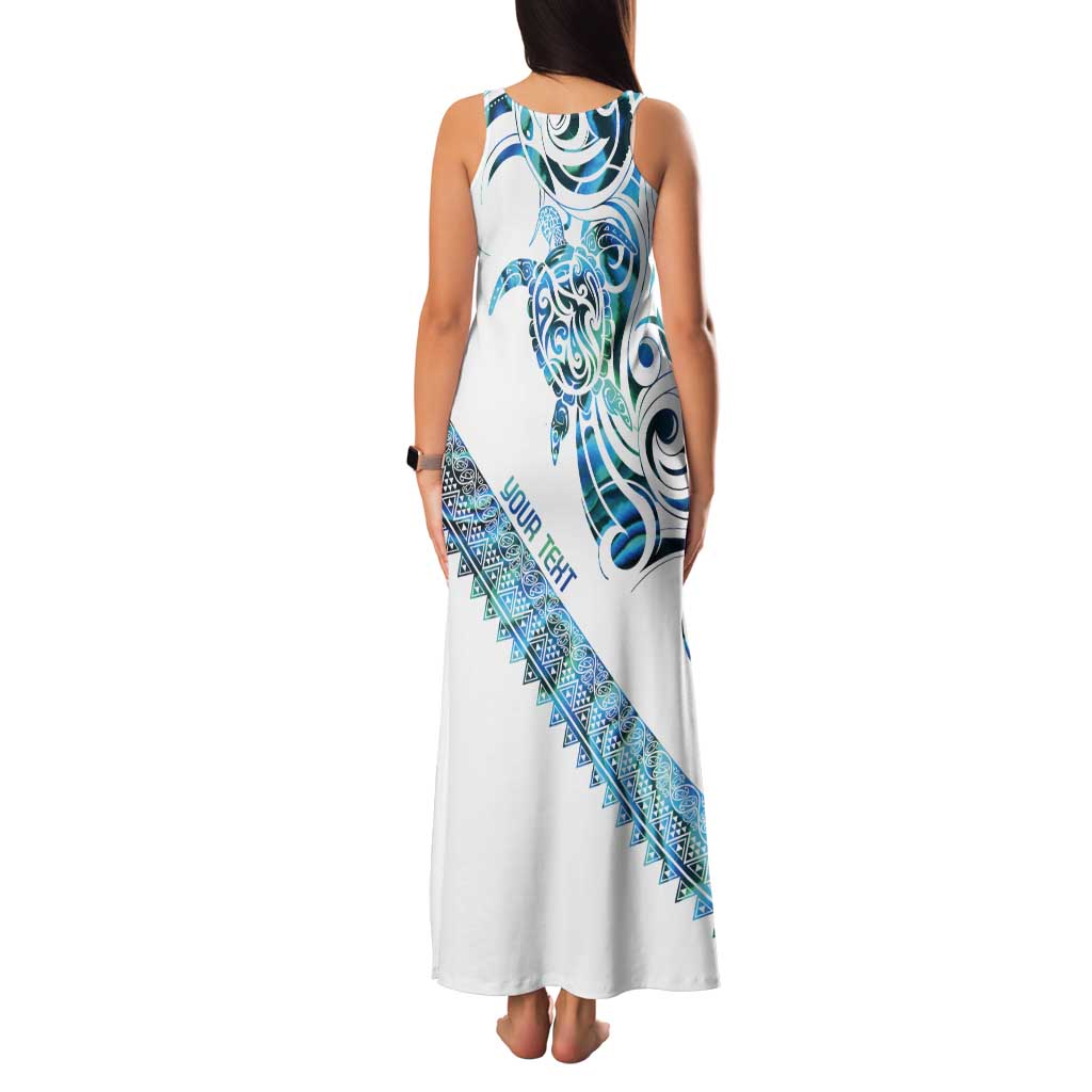 Kahui Whetu Paua shell Kowhaiwhai Taniko Personalised Tank Maxi Dress Turtle Tattoo Maori Tribal Style
