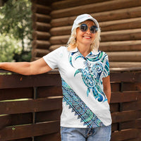 Kahui Whetu Paua shell Kowhaiwhai Taniko Personalised Women Polo Shirt Turtle Tattoo Maori Tribal Style LT9 - Polynesian Pride
