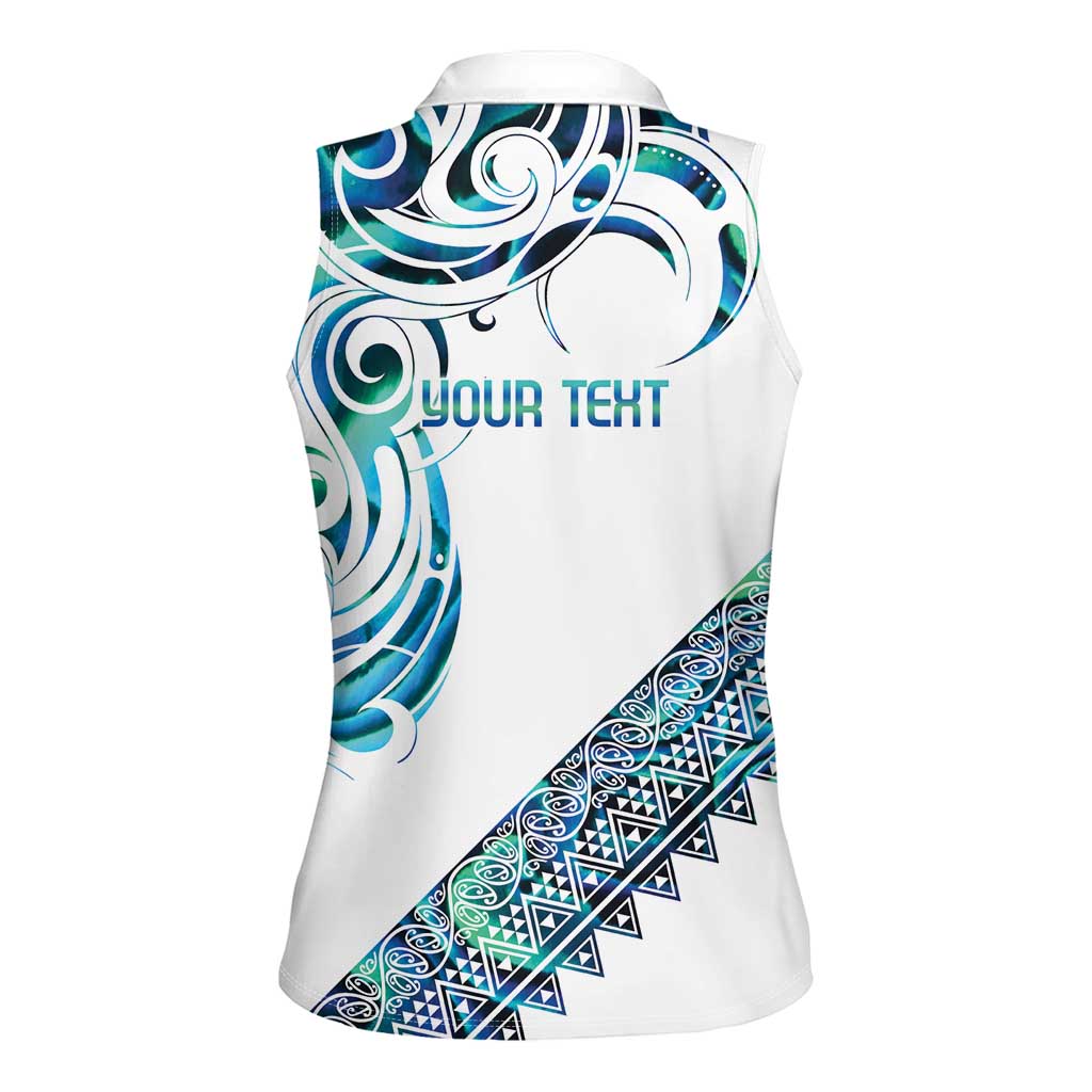 Kahui Whetu Paua shell Kowhaiwhai Taniko Personalised Women Sleeveless Polo Shirt Turtle Tattoo Maori Tribal Style LT9 - Polynesian Pride