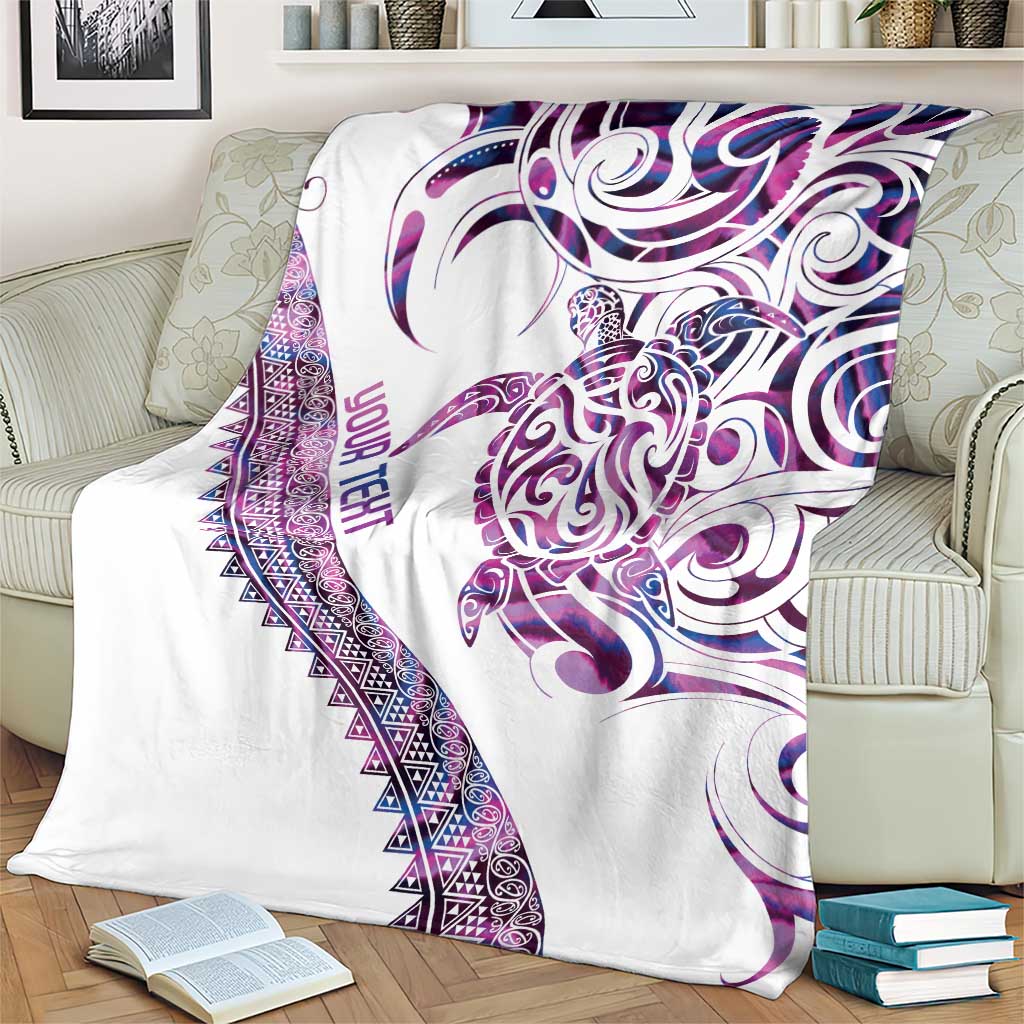 Mawhero Paua shell Kowhaiwhai Taniko Personalised Blanket Turtle Tattoo Maori Tribal Style