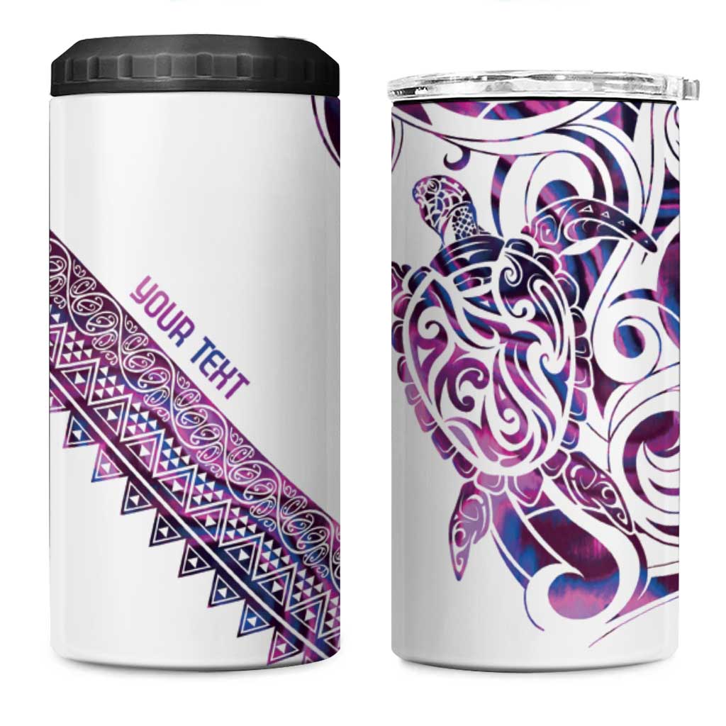 Mawhero Paua shell Kowhaiwhai Taniko Personalised 4 in 1 Can Cooler Tumbler Turtle Tattoo Maori Tribal Style LT9 One Size: 16 oz Pink - Polynesian Pride