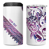 Mawhero Paua shell Kowhaiwhai Taniko Personalised 4 in 1 Can Cooler Tumbler Turtle Tattoo Maori Tribal Style LT9 One Size: 16 oz Pink - Polynesian Pride