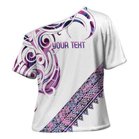 Mawhero Paua shell Kowhaiwhai Taniko Personalised Cross Shoulder Shirt Turtle Tattoo Maori Tribal Style