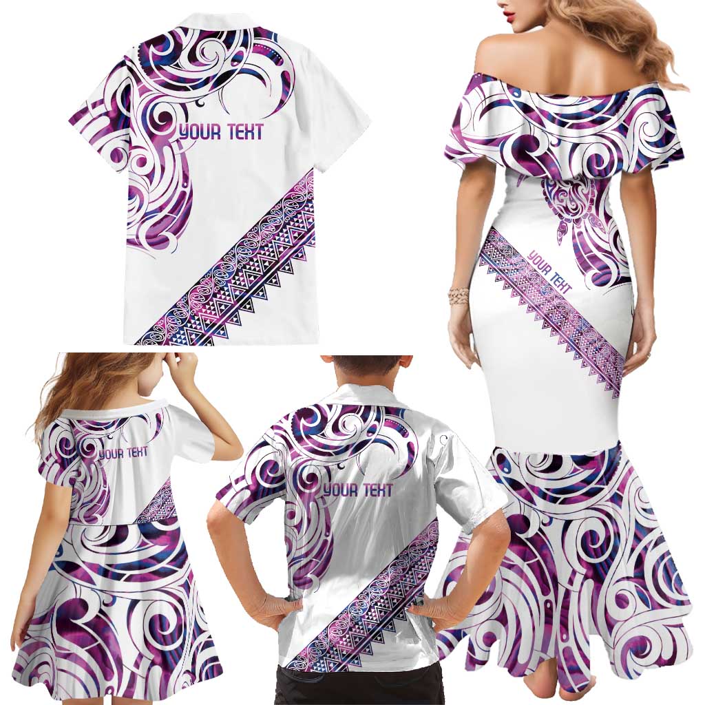 Mawhero Paua shell Kowhaiwhai Taniko Personalised Family Matching Mermaid Dress and Hawaiian Shirt Turtle Tattoo Maori Tribal Style LT9 - Polynesian Pride
