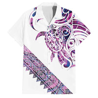 Mawhero Paua shell Kowhaiwhai Taniko Personalised Family Matching Mermaid Dress and Hawaiian Shirt Turtle Tattoo Maori Tribal Style LT9 Dad's Shirt - Short Sleeve Pink - Polynesian Pride