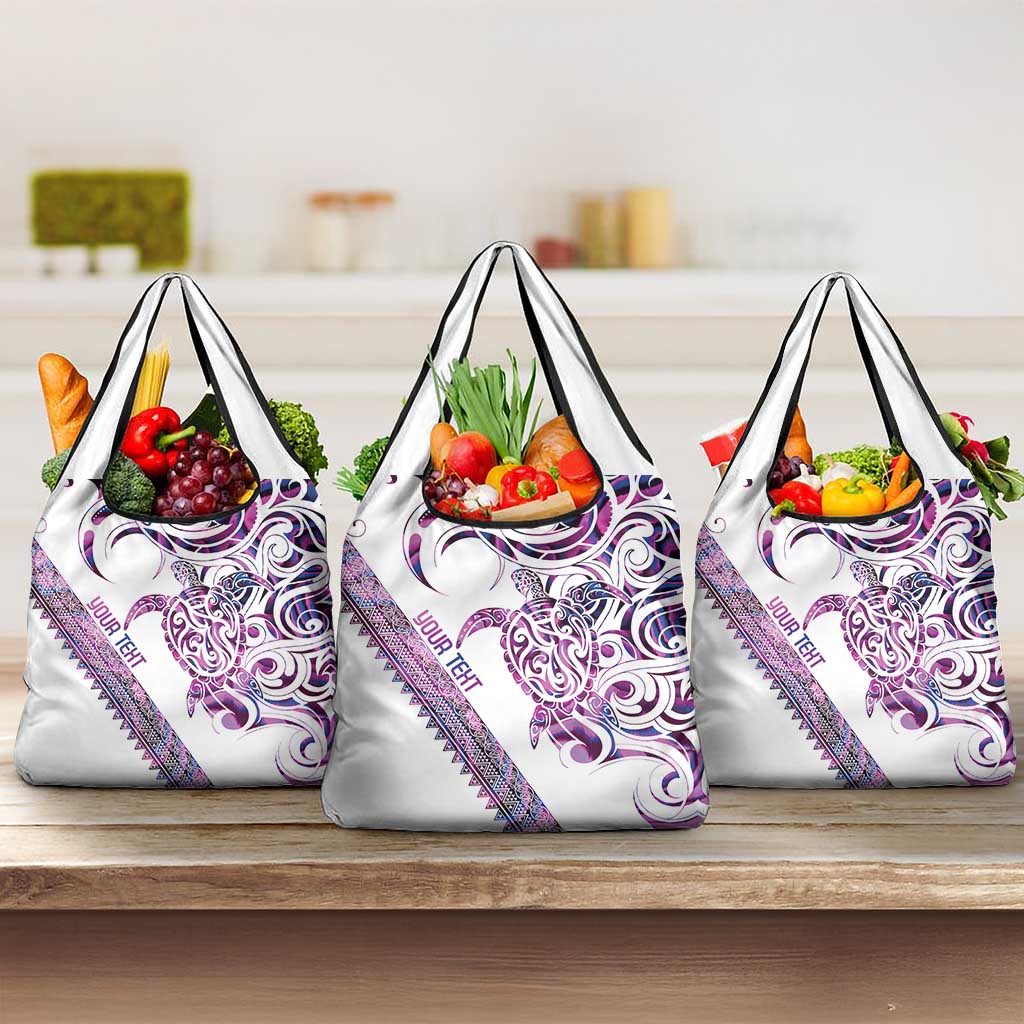 Mawhero Paua shell Kowhaiwhai Taniko Personalised Grocery Bag Turtle Tattoo Maori Tribal Style