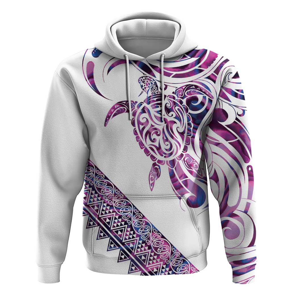 Mawhero Paua shell Kowhaiwhai Taniko Personalised Hoodie Turtle Tattoo Maori Tribal Style