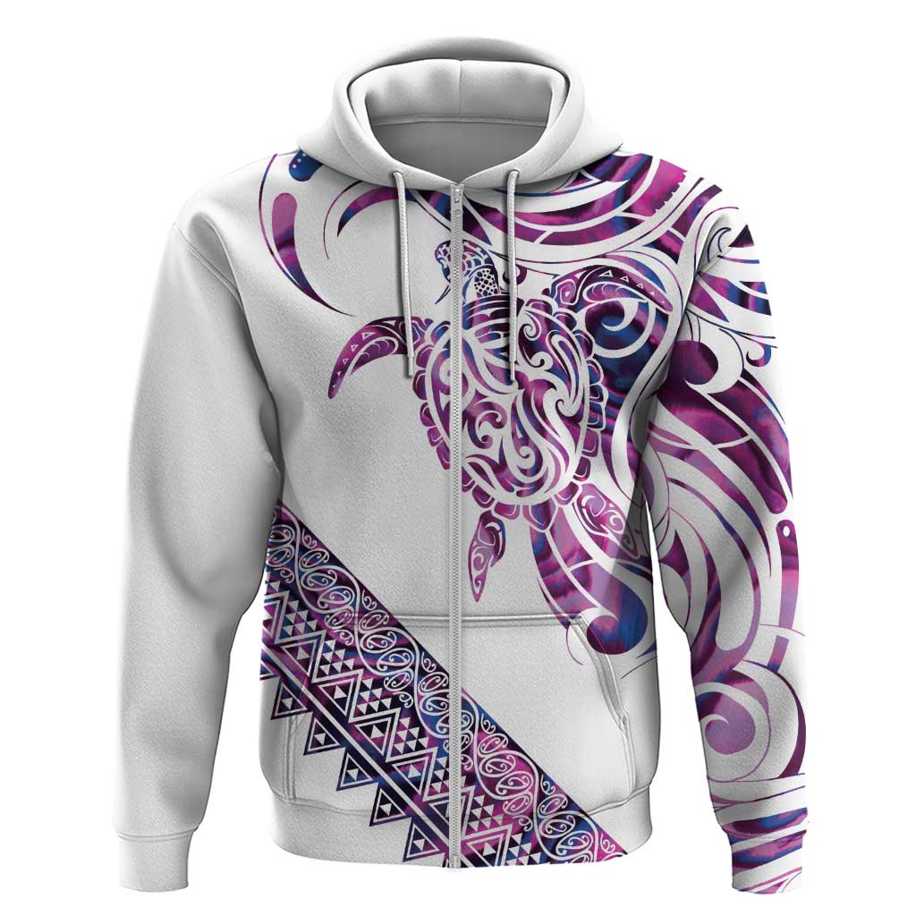 Mawhero Paua shell Kowhaiwhai Taniko Personalised Hoodie Turtle Tattoo Maori Tribal Style