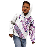 Mawhero Paua shell Kowhaiwhai Taniko Personalised Kid Hoodie Turtle Tattoo Maori Tribal Style