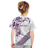 Mawhero Paua shell Kowhaiwhai Taniko Personalised Kid T Shirt Turtle Tattoo Maori Tribal Style