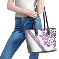 Mawhero Paua shell Kowhaiwhai Taniko Personalised Leather Tote Bag Turtle Tattoo Maori Tribal Style