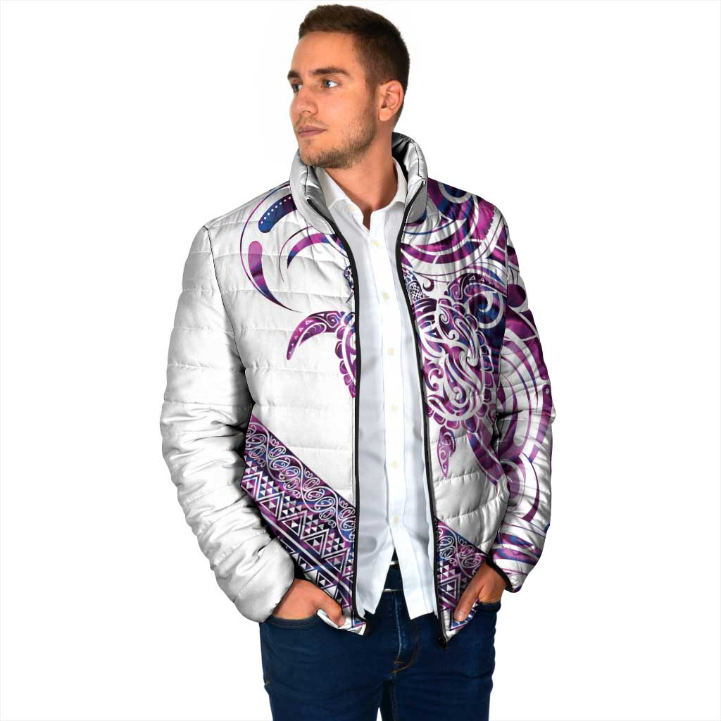 Mawhero Paua shell Kowhaiwhai Taniko Personalised Padded Jacket Turtle Tattoo Maori Tribal Style