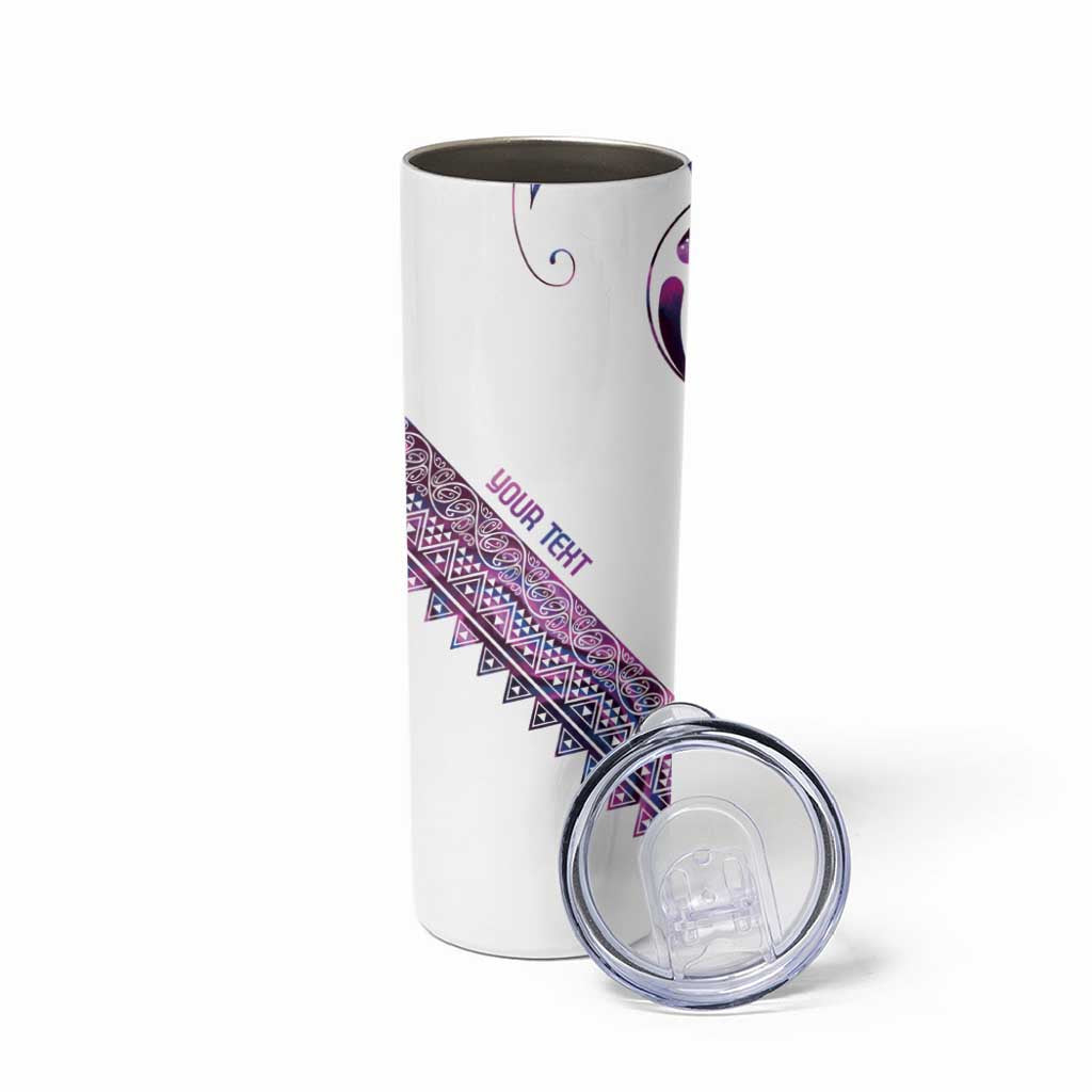 Mawhero Paua shell Kowhaiwhai Taniko Personalised Skinny Tumbler Turtle Tattoo Maori Tribal Style LT9 - Polynesian Pride