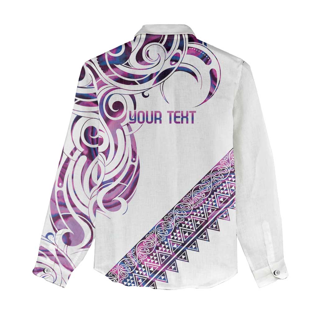 Mawhero Paua shell Kowhaiwhai Taniko Personalised Women Casual Shirt Turtle Tattoo Maori Tribal Style LT9 - Polynesian Pride