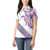 Mawhero Paua shell Kowhaiwhai Taniko Personalised Women Polo Shirt Turtle Tattoo Maori Tribal Style LT9 - Polynesian Pride