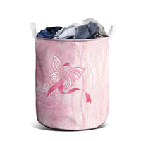 Breast Cancer Awareness Laundry Basket Maile Pikake Lokelani Crown Flower Lei Inspired