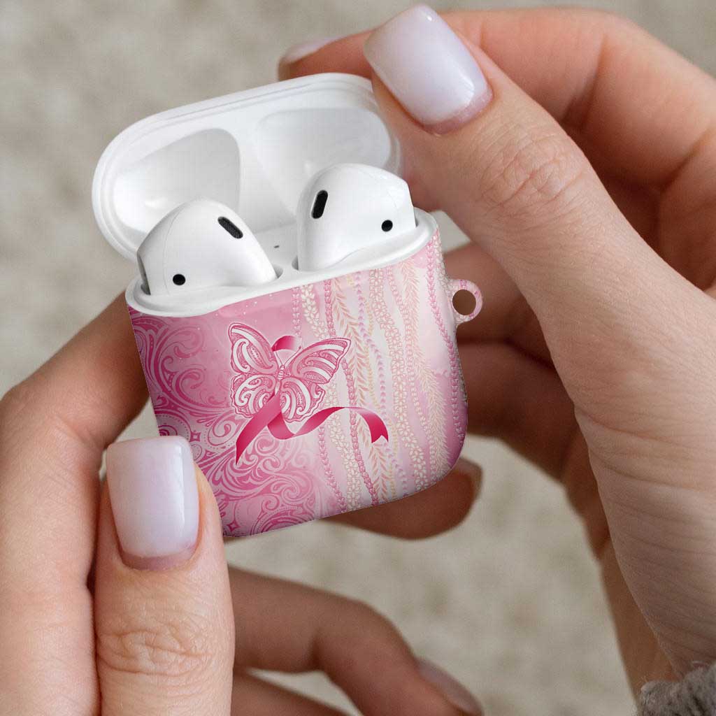 Breast Cancer Awareness AirPods Case Maile Pikake Lokelani Crown Flower Lei Inspired