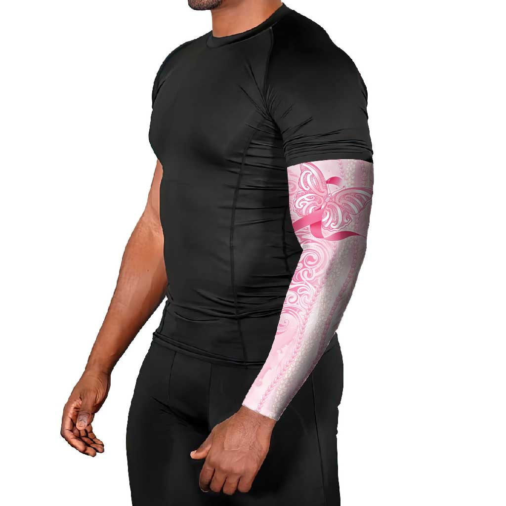 Breast Cancer Awareness Arm Sleeves Maile Pikake Lokelani Crown Flower Lei Inspired