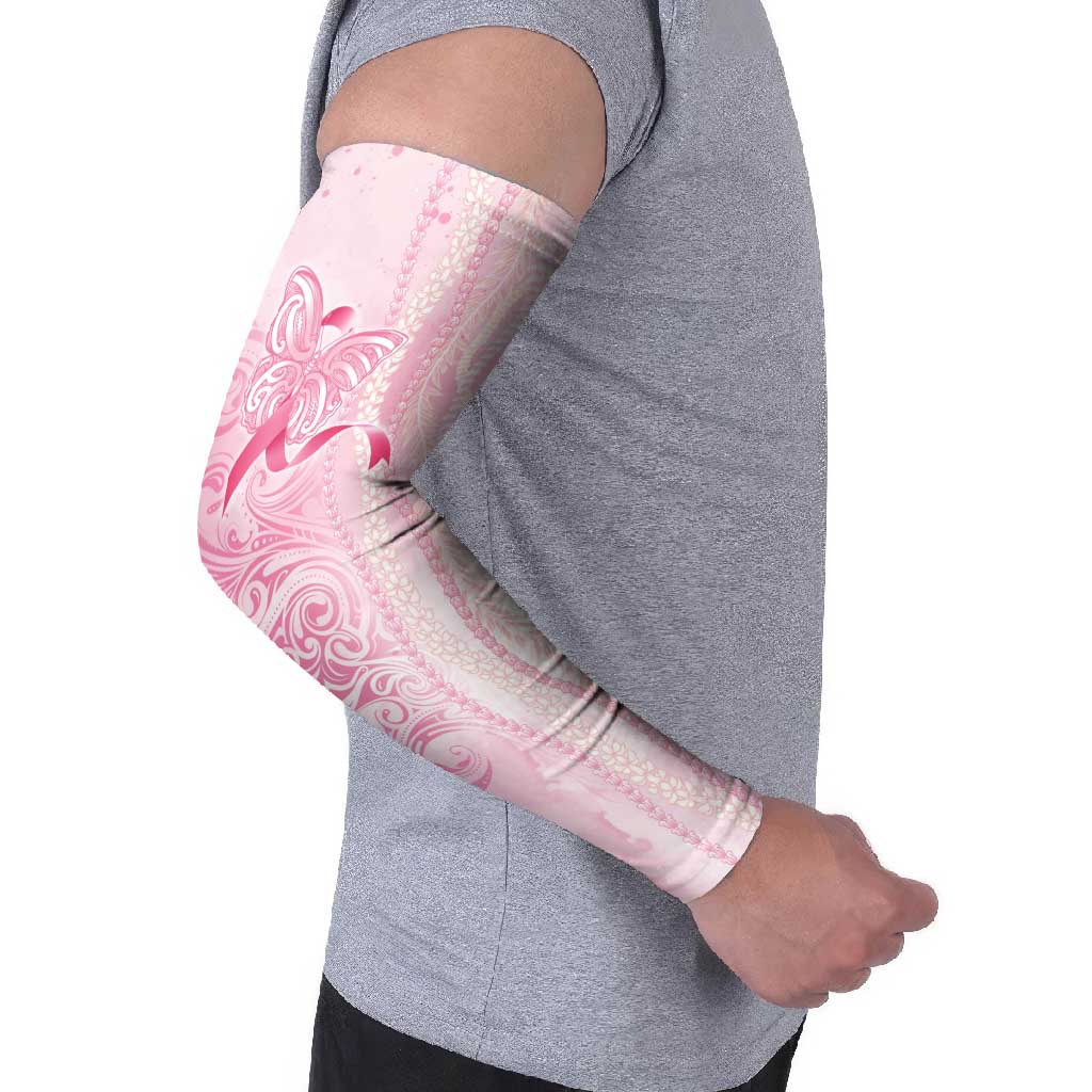 Breast Cancer Awareness Arm Sleeves Maile Pikake Lokelani Crown Flower Lei Inspired