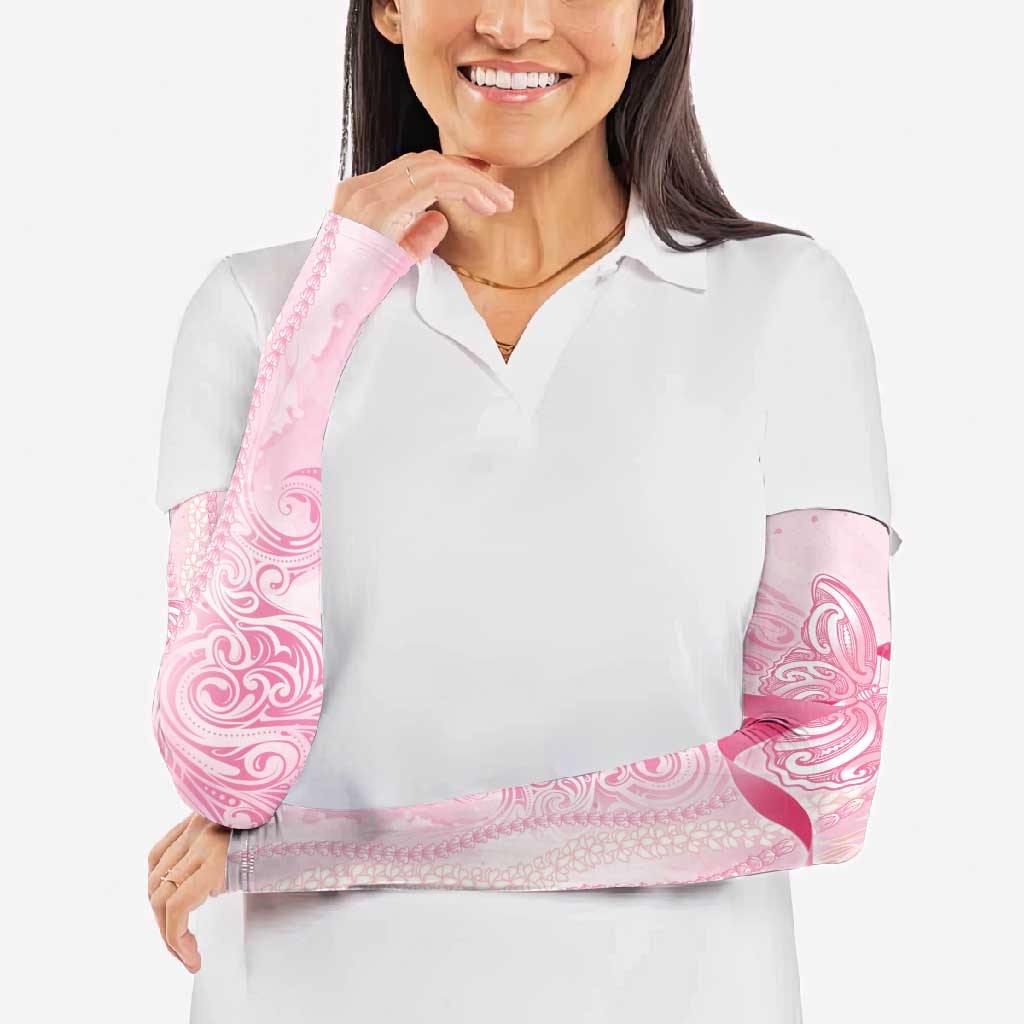 Breast Cancer Awareness Arm Sleeves Maile Pikake Lokelani Crown Flower Lei Inspired