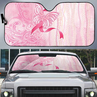 Breast Cancer Awareness Auto Sun Shade Maile Pikake Lokelani Crown Flower Lei Inspired