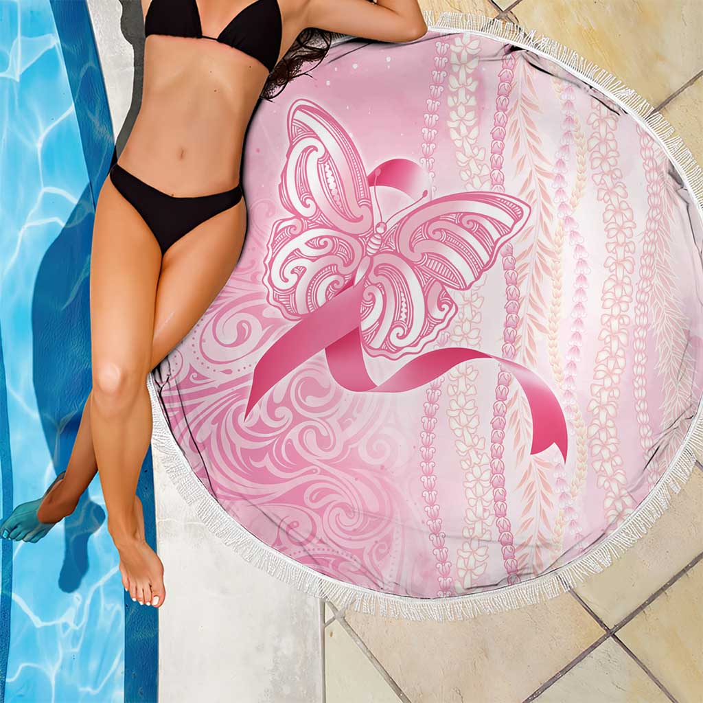Breast Cancer Awareness Beach Blanket Maile Pikake Lokelani Crown Flower Lei Inspired