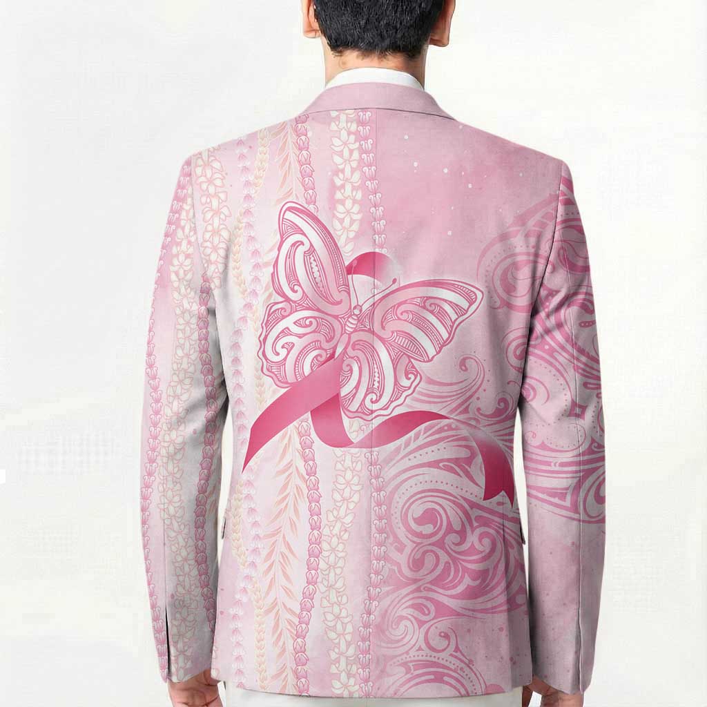 Breast Cancer Awareness Blazer Maile Pikake Lokelani Crown Flower Lei Inspired
