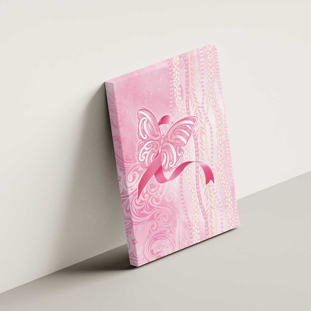 Breast Cancer Awareness Canvas Wall Art Maile Pikake Lokelani Crown Flower Lei Inspired