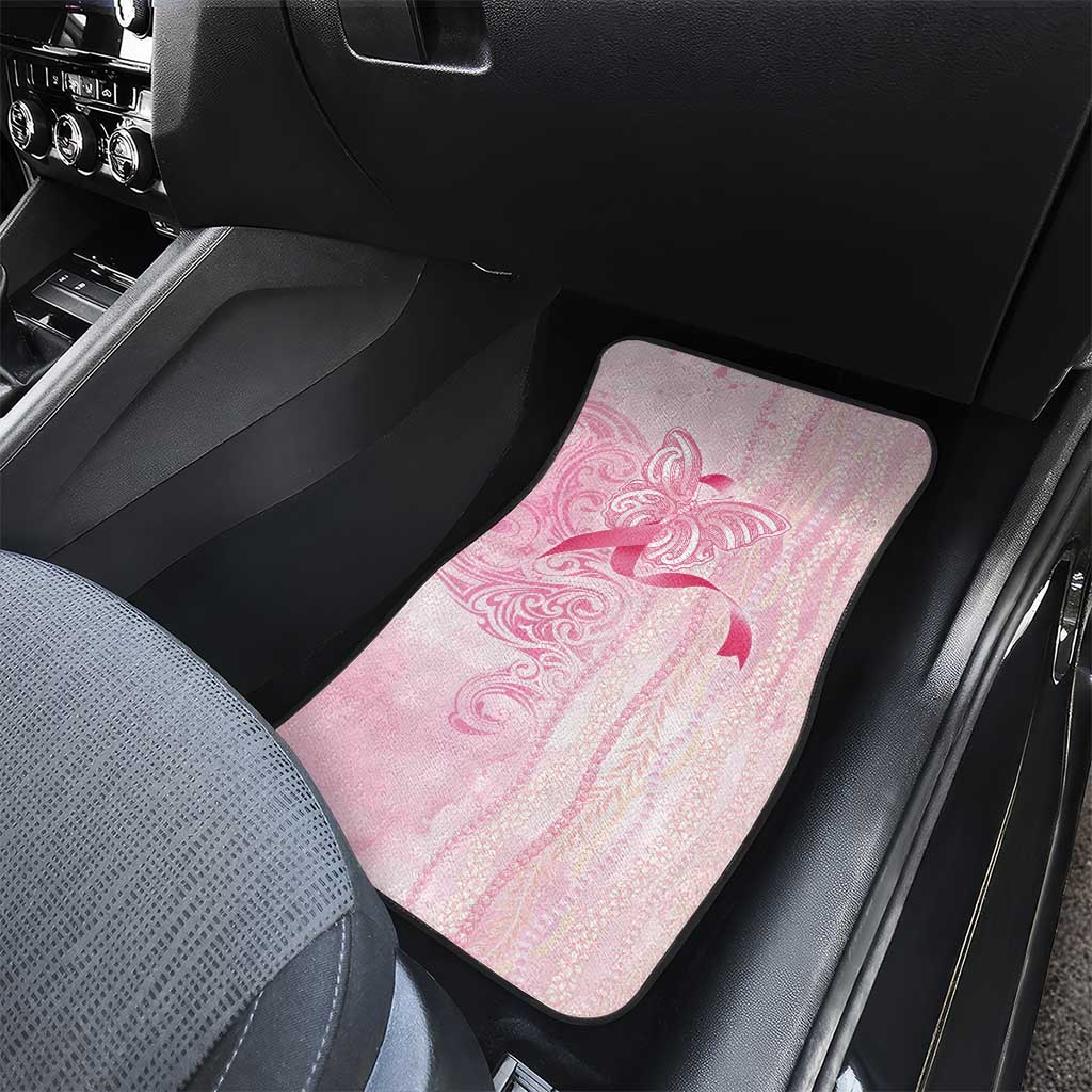 Breast Cancer Awareness Car Mats Maile Pikake Lokelani Crown Flower Lei Inspired