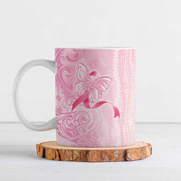 Breast Cancer Awareness Ceramic Mug Maile Pikake Lokelani Crown Flower Lei Inspired LT9 Pink - Polynesian Pride