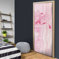 Breast Cancer Awareness Door Cover Maile Pikake Lokelani Crown Flower Lei Inspired