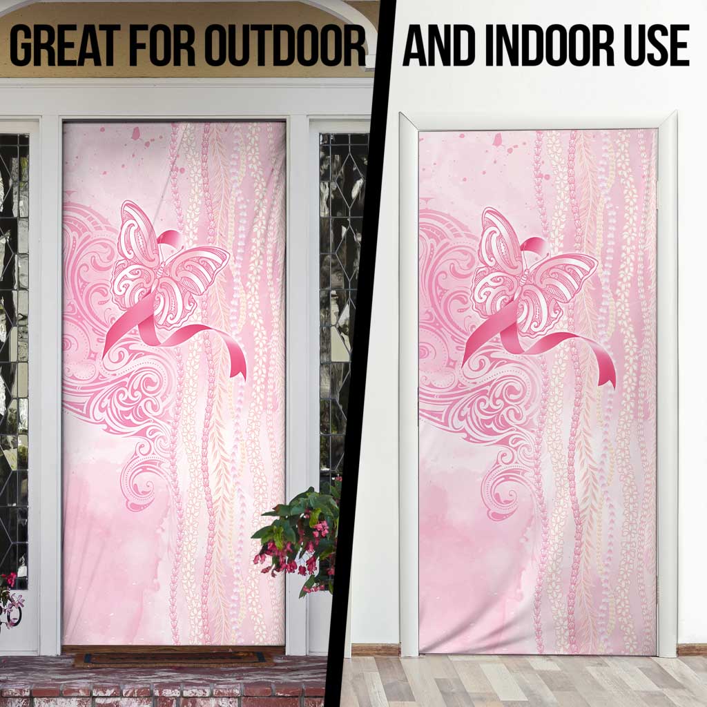 Breast Cancer Awareness Door Cover Maile Pikake Lokelani Crown Flower Lei Inspired