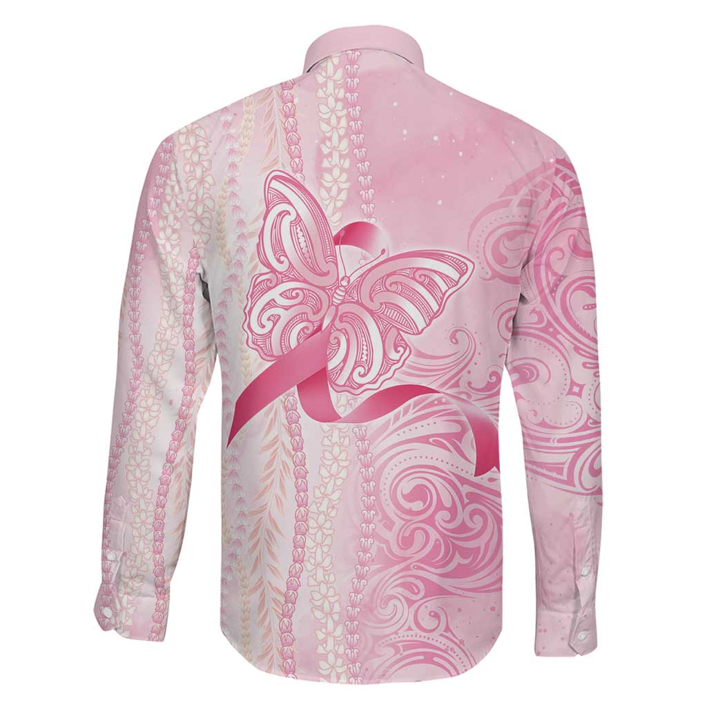 Breast Cancer Awareness Family Matching Puletasi and Hawaiian Shirt Maile Pikake Lokelani Crown Flower Lei Inspired LT9 - Polynesian Pride